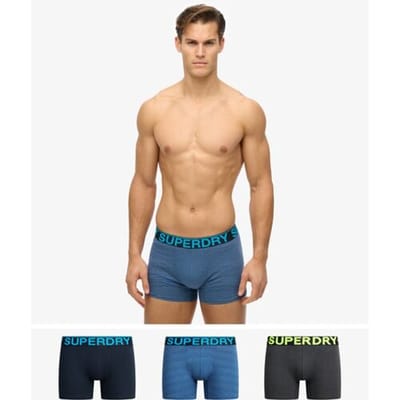 Superdry Boxershort Drieverpakking Blauw Grootte: XL