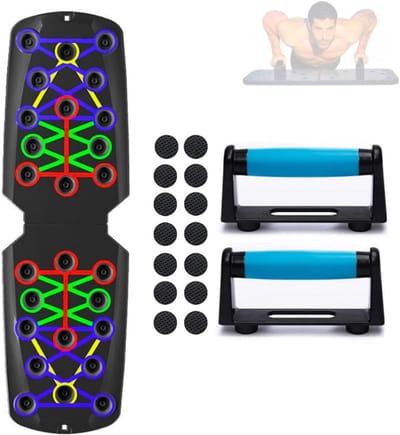 Push-up Board - Fitness Tool - Kracht Training - 13-in-1 Systeem - 63 x 19 cm - Zwart