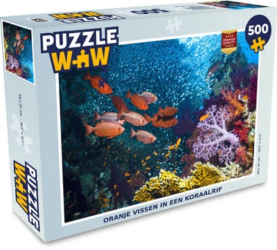 Puzzel Oranje vissen in een koraalrif - Legpuzzel - Puzzel 500 stukjes