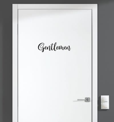 Deursticker - Gentlemen - Zwart 18x5,5