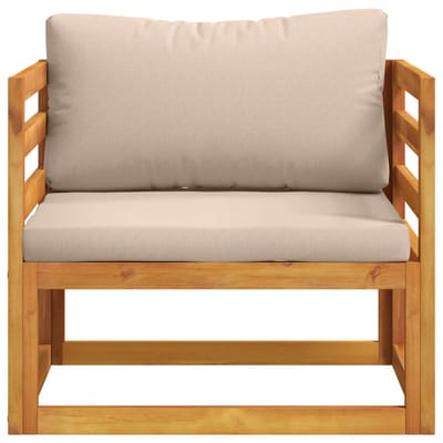 vidaXL Hoekbank met kussens 100 % polyester Massief Acacia Naturel