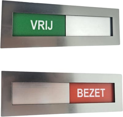 CombiCraft Vrij-Bezet schuifbordje met tape 180 x 60 mm - per stuk