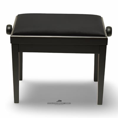 Pianobank GPPD Model 3 Zwart Mat, zwarte stofzitting