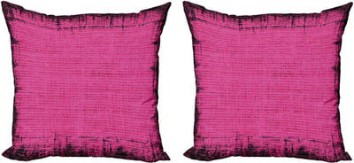 ABAKUHAUS Magenta Decoratieve Kussenhoez Set van 2, Futuristisch Grungy Turquoise, 45x45 cm, Fuchsia Roze
