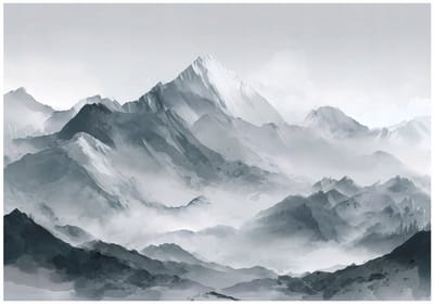 WALLARENA - Behang 150x105 cm - Fotobehang - Vliesbehang - Bergen Motiv - Naar de slaapkamer, woonkamer - Op de Flizelin