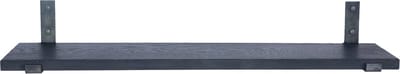 GoudmetHout® Wandplank Industrieel - 200 x 20 cm Muurplank - Zwart Eiken Hout - Decoratie Wandrek & Boekenrek - Hangplank Keuken - Wall Shelf + 2 Plankdragers van Ruw Staal