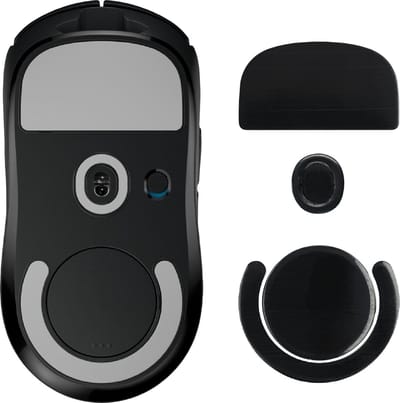 kwmobile muis voeten sticker geschikt voor Logitech G PRO X Superlight 2 / Superlight 2 SE - Computermuis glijder - Stickers in zwart
