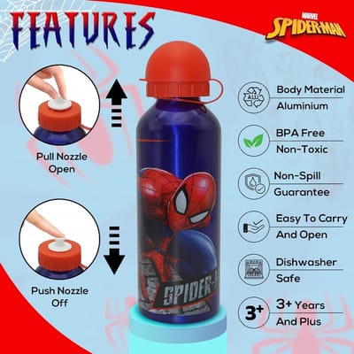 Spiderman Aluminium Bidon 500ml - Lekvrij en Kindvriendelijk