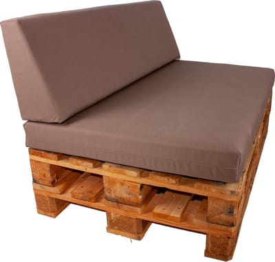 Palletkussens set strak Taupe 120x80x10 cm