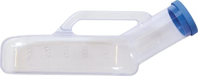 Urinaal met handvat heren / mannen met deksel - transparant kunststof - 1000ml - urinefles