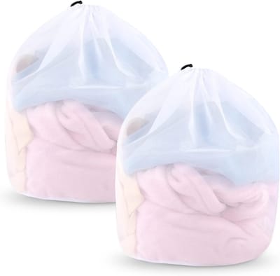 Wasmachinenet 2 stuks - Herbruikbare waszak met trekkoord voor delicate kleding (30 x 40 cm)