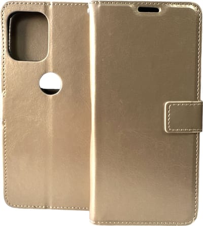 Portemonnee Book Case Hoesje Geschikt voor: Motorola Moto G100 -  goud