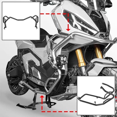 Boven- en ondermotor valbeschermingsstrip voor motorfiets, compatibel met X-ADV 750, bescherming, bumper, zwart, 2021-2022