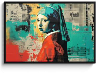 Poster in lijst - Fotolijst 120x80 cm - Posters - Klassiek - Pareloorbel - Streetartstijl - Kleurrijk - Posterlijst zwart - Decoratie - Wanddecoratie woonkamer - Muurdecoratie slaapkamer