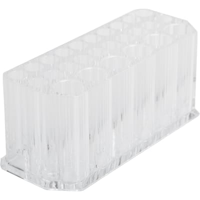 Porte-pinceaux de maquillage cosmétique Multiples fentes Rangement pinceaux eye-liner Organisateur de pinceaux en plastique white