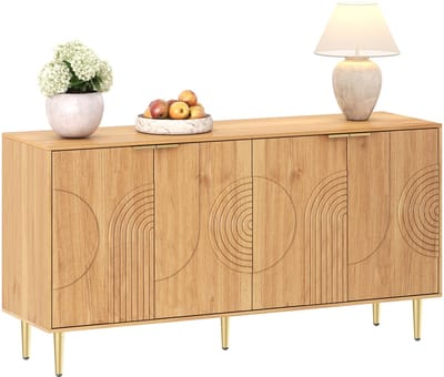 Anrichte - 140x40x72 cm - Moderne Sideboard - Opslag - Buffet - Woonkamer Set - Eenvoudig Design - Houtkleur