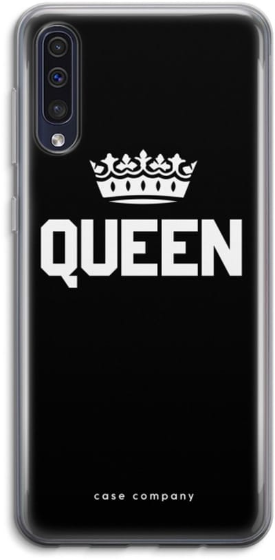 Case Company® - Hoesje geschikt voor Samsung Galaxy A50 hoesje - Queen zwart - Soft Cover Telefoonhoesje - Bescherming aan alle Kanten en Schermrand