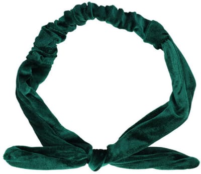 Haarsoires Haarband Knoop 6cm – Strikje met IJzerdraad – Effen Kleur – Velvet stof – Groen