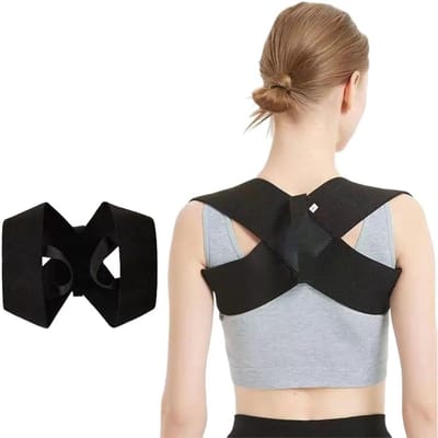 Houdingcorrector Unisex Zwart M – Voor 60–70 kg – Open Schouder Brace – Mooie Rug & Onderrugsteun – Trainingsgordel-OUTARO