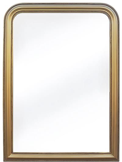 Vente-unique Trumeau spiegel van paulowniahout - B. 80 x H. 110 cm - Goudkleurige messing afwerking - HELOISE