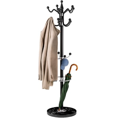 Casaria Kapstok - Staand 14 haken Draaibaar 37x37x175cm - Zwart