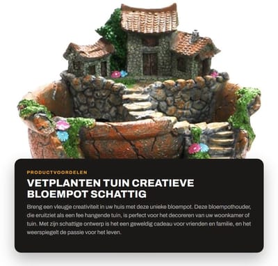 Dailygoods- Bloempot Creatief Design - Plantenbak met 3 Potten - Hangende Tuin Decoratie - Geschikt voor Succulenten - Handgemaakt Ambacht