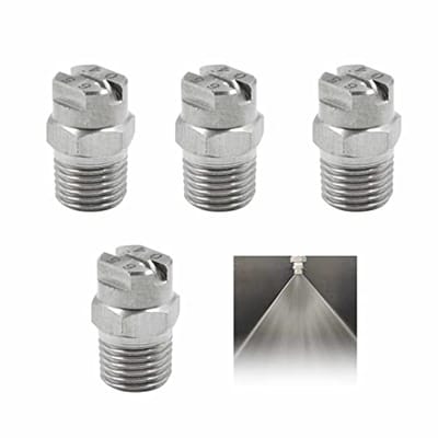SnelShoppen - High Pressure Sprayer met Fan Nozzle en Surface Cleaner, RVS Mist Sprayer, 1/4 Inch Draadverbinding, 65 Graden, 4 Stuks voor Tuin en Sch