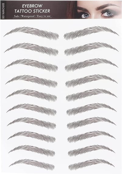 Tijdelijke Wenkbrauw Tattoos voor Vrouwen - Waterproof 6D Make-up Stickers voor Wenkbrauwvormgeving en Grooming