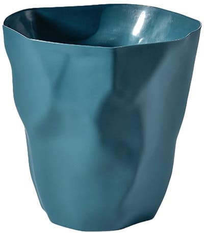 Prullenbak van kunststof, voor kantoor en slaapkamer, onregelmatig, milieuvriendelijk (marineblauw)