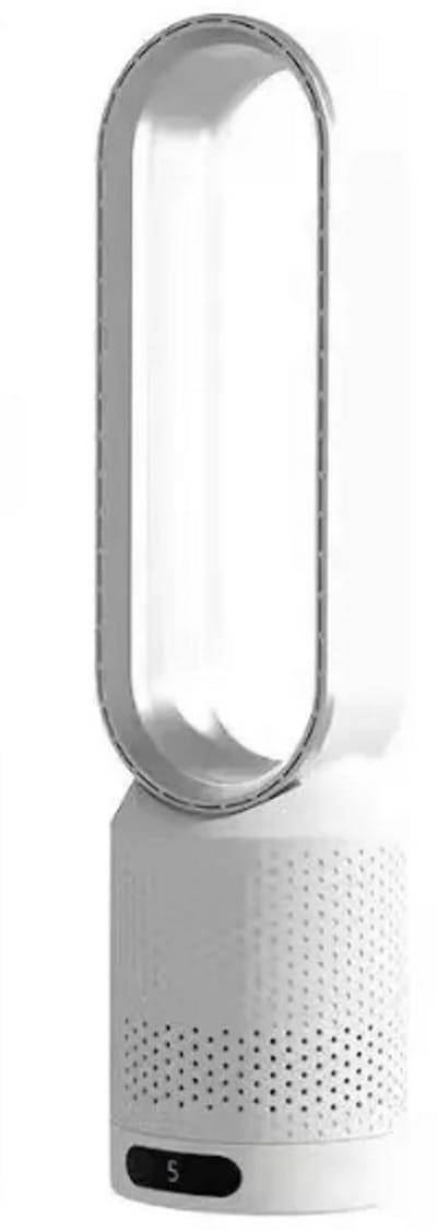 Boleen - Designer Fan - Ventilatoren - Ventilator Staand - Bladloos - Geluids Arm - Met Afstands Bediening - Intiligent - Ideal voor in de Woonkamer - Zilver