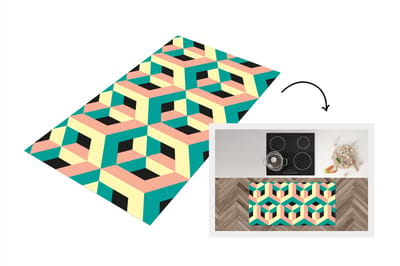 Keukenloper - Loper keuken - 3D - Patronen - Kubus - 120x60 cm - Keukenloper vinyl