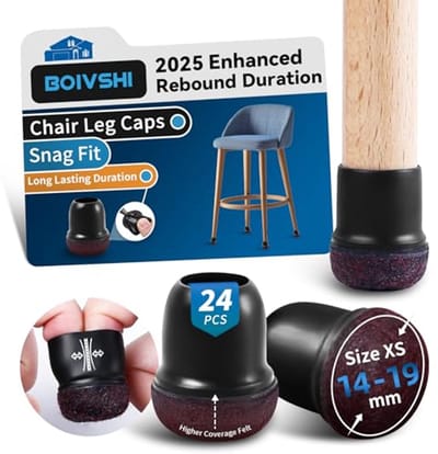 Stoelpootdoppen 3/4 inch - 24 Zwarte Rond, Bescherming voor Houten Vloeren
