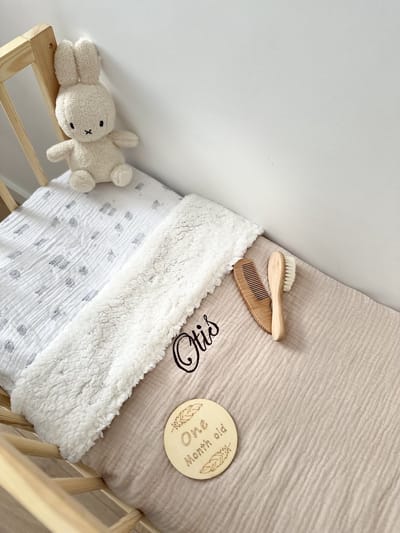 Deken | Teddy | Beige | Gepersonaliseerd | Met naam | Oeko-tex | MET GRATIS NAAM BORDUREN