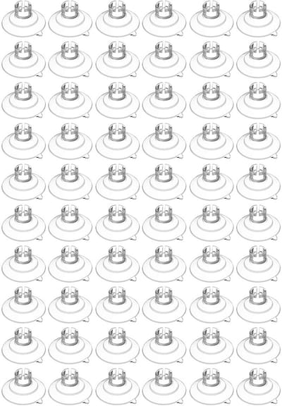 Dailygoods- Zuignap 30 mm - 60-pack - Transparante Zuignap - Beugel voor Kabels - Geschikt voor Woningdecoratie - PVC Materiaal - Zuignapbeugel