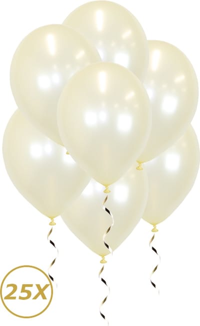Witte Helium Ballonnen Verjaardag Versiering Feest Versiering Ballon Ivoor Wit Luxe Bruiloft Decoratie - 25 Stuks