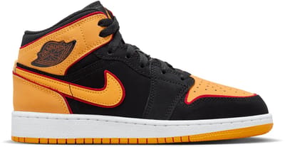 Nike Nike Air Jordan 1 Mid SE Black Vivid Orange (GS) - Sneakers - Unisex - 008