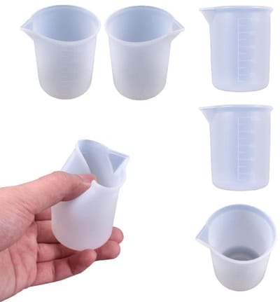 Dailygoods- Maatbeker 6 Stuks 100 ml - Siliconen - Mengbeker - Gieten - Chemische Materialen - Nauwkeurige Kalibraties