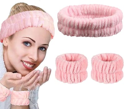Flanellen Elastische Haarband voor Dames - Zachte Cosmetische Haarband voor Douche, Huidverzorging en Make-up