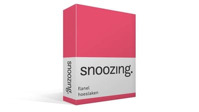 Snoozing - Flanel - Hoeslaken - Eenpersoons - 80x200 cm - Fuchsia