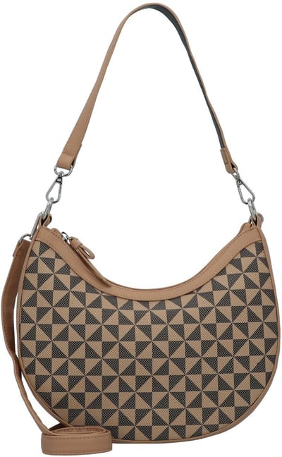 Gabor Schoudertas Meria Hobo Bag Printed Black Taupe