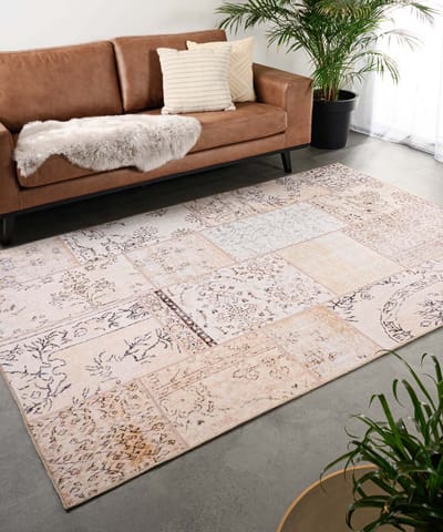 Patchwork vloerkleed - Fade Heritage beige 76x150 cm