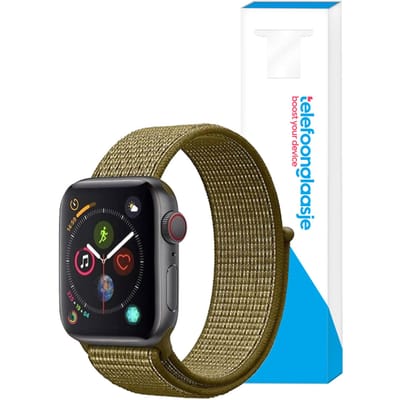 Nylon bandje Apple Watch 1/2/3/4/5/6/SE ? 38/40mm - Olijfgroen