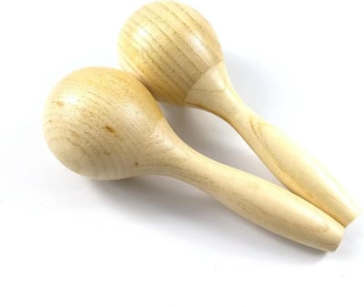 Houten Maracas - Muziekinstrument Shaker - Muziek Maken - Helder Geluid - 15 cm - Natuurlijk