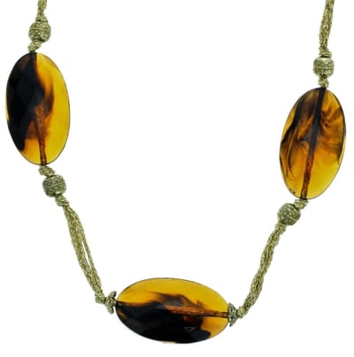 Behave - Lange ketting met bruine kralen - Mode-accessoire voor elke gelegenheid