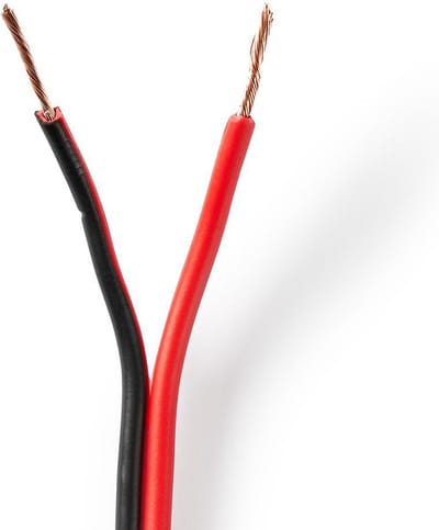 Nedis Speaker-Kabel - 2 x 0.75 mm² - CCA - 100 m - Rond - PVC - Rood / Zwart - Folieverpakking