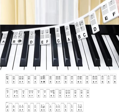88 Toetsen Piano Noten Stickers - Zichtbare Cijfer Stickers voor Beginners