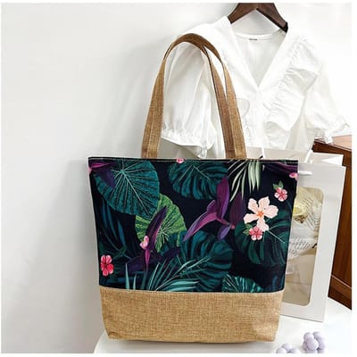 Sac fourre-tout en toile pour femme élégant sac à main en toile sac fourre-tout à bandoulière avec fermeture éclair mignon décontracté léger imprimé toile fourre-tout de plage pour le shopping et les voyages gray