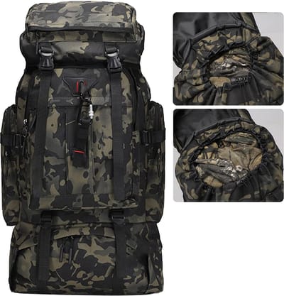 Wishdor 80L Backpack / Tactische Rugzak met Schoenenvak - Waterafstotende Bergsportrugzak & Trekkingrugzak - Camouflage