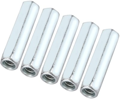 Dailygoods- Zeskantmoer M6 * 40 - Koolstofstaal - Gegalvaniseerd - Bevestigingsmiddelen - 5 Stuks - Hoge kwaliteit - Moeren
