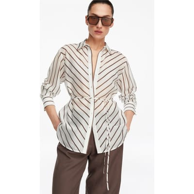 Comma  Blouses White Maat: 42 | Blouses Outlet | Dames | Bruin